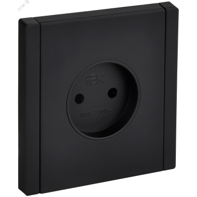 FORTE&PIANO Розетка 1-местная без заземления без защитных шторок винтовое крепление 10А FP118M металл черный IEK