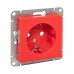 Эпика Механизм розетки 16А с заземлением со шторками красный EKF Эпика Механизм розетки 16А с заземлением со шторками красный EKF