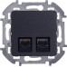 Розетка компьютерная двойная RJ45 категория 5Е UTP антрацит INSPIRIA