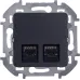 Розетка компьютерная двойная RJ45 категория 5Е UTP антрацит INSPIRIA