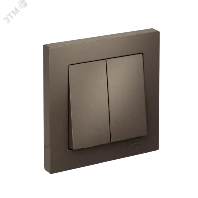 ATLASDESIGN 2-клавишный ВЫКЛЮЧАТЕЛЬ, сх.5, 10АХ, в сборе, быстрозажимные клеммы, МОККО