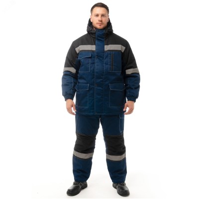 Костюм Эдельвейс куртка брюки, синий с черным 56-58 112-116-182-188