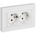 BRITE Розетка 2-местная с заземлением с защитными шторками плоская 16А в сборе РСшПл12-3-БрАБ арктический белый IEK BRITE Розетка 2-местная с заземлением с защитными шторками плоская 16А в сборе РСшПл12-3-БрАБ арктический белый IEK