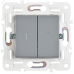 SKANDY Выключатель 2-клавишный проходной с индикацией 10А SK-V10Gr серый IEK