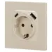 Розетка ЭРА Серия 12 12-4108-02 2P+E 16A-250В со шторками с USB type-A+C 5В-3А слоновая кость