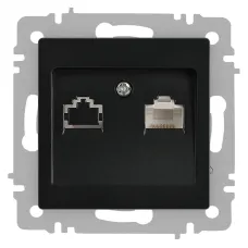 Розетка Intro Accent 6-303-05 информационная RJ45, IP20, СУ, антрацит