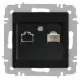 Розетка Intro Accent 6-303-05 информационная RJ45, IP20, СУ, антрацит Розетка Intro Accent 6-303-05 информационная RJ45, IP20, СУ, антрацит