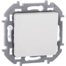 Выключатель 1-клавишный проходной 10АХ безвинтовое крепление белый INSPIRIA