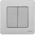 Выключатель 2-клавишный 10АХ безвинтовое крепление алюминий INSPIRIA