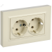 BRITE Розетка 2-местная с заземлением без защитных шторок плоская 16А в сборе РСПл12-3-БрКр бежевый IEK BRITE Розетка 2-местная с заземлением без защитных шторок плоская 16А в сборе РСПл12-3-БрКр бежевый IEK