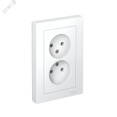 Розетка ATLASDESIGN двойная без заземления 16А в сборе белый