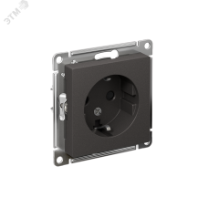 ATLASDESIGN РОЗЕТКА с заземлением со шторками, 16А, механизм, БАЗАЛЬТ