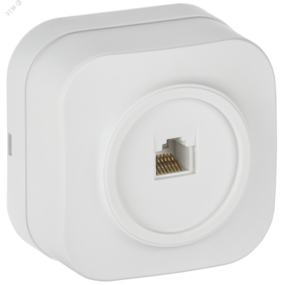 GLORY Розетка для открытой установки компьютерная RJ45 кат.5E РК10-ХБм белый матовый IEK