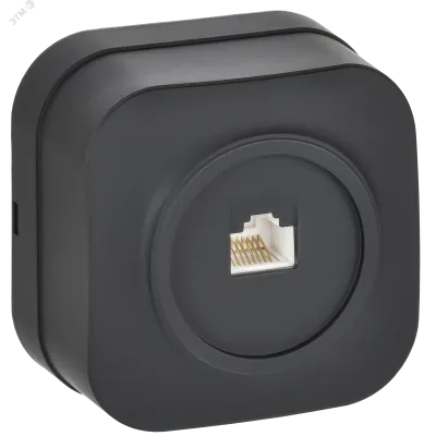 GLORY Розетка для открытой установки компьютерная RJ45 кат.5E РК10-ХЧм черный матовый IEK