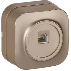 GLORY Розетка для открытой установки компьютерная RJ45 кат.5E РК10-ХШм шампань матовый IEK