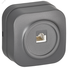 GLORY Розетка для открытой установки компьютерная RJ45 кат.5E РК10-ХСм сталь матовый IEK