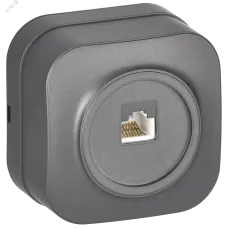 GLORY Розетка для открытой установки компьютерная RJ45 кат.5E РК10-ХСм сталь матовый IEK