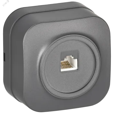 GLORY Розетка для открытой установки компьютерная RJ45 кат.5E РК10-ХСм сталь матовый IEK