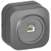 GLORY Розетка для открытой установки компьютерная RJ45 кат.5E РК10-ХСм сталь матовый IEK