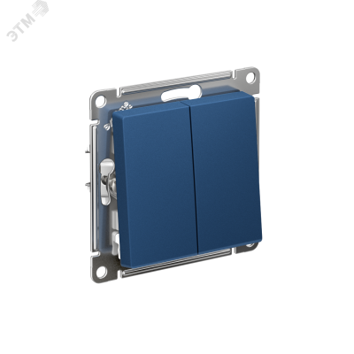 ATLASDESIGN переключатель двухклавишный, сх.6/2,  10АХ, механизм, АКВАМАРИН