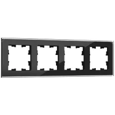 BRITE Рамка 4 поста РУ-4-2-БрЧ стекло черный