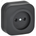 GLORY Розетка 1-местная для открытой установки без заземления без защитных шторок 10А РС20-2-ХЧм черный матовый IEK GLORY Розетка 1-местная для открытой установки без заземления без защитных шторок 10А РС20-2-ХЧм черный матовый IEK
