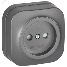GLORY Розетка 1-местная для открытой установки без заземления с защитными шторками 10А РСш20-2-ХСм сталь матовый IEK