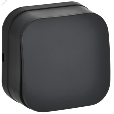 GLORY Выключатель 1-клавишный для открытой установки 10А ВС20-1-0-ХЧм черный матовый IEK