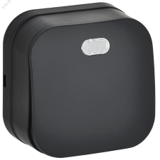 GLORY Выключатель 1-клавишный для открытой установки с индикацией 10А ВС20-1-1-ХЧм черный матовый IEK