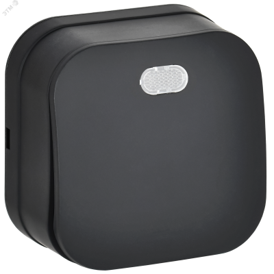 GLORY Выключатель 1-клавишный для открытой установки с индикацией 10А ВС20-1-1-ХЧм черный матовый IEK