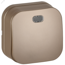 GLORY Выключатель 1-клавишный для открытой установки с индикацией 10А ВС20-1-1-ХШм шампань матовый IEK