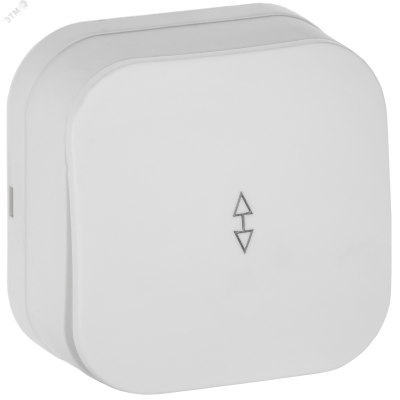 GLORY Выключатель 1-клавишный для открытой установки проходной 10А ВСп10-1-0-ХБм белый матовый IEK