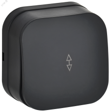 GLORY Выключатель 1-клавишный для открытой установки проходной 10А ВСп10-1-0-ХЧм черный матовый IEK