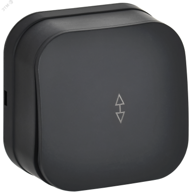 GLORY Выключатель 1-клавишный для открытой установки проходной 10А ВСп10-1-0-ХЧм черный матовый IEK