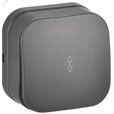 GLORY Выключатель 1-клавишный для открытой установки проходной 10А ВСп10-1-0-ХСм сталь матовый IEK