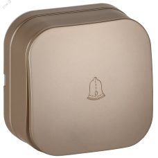 GLORY Выключатель 1-клавишный для открытой установки самовозвратный 10А ВСс20-1-0-ХШм шампань матовый IEK