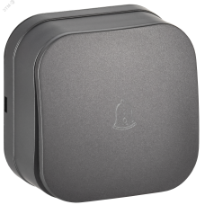 GLORY Выключатель 1-клавишный для открытой установки самовозвратный 10А ВСс20-1-0-ХСм сталь матовый IEK