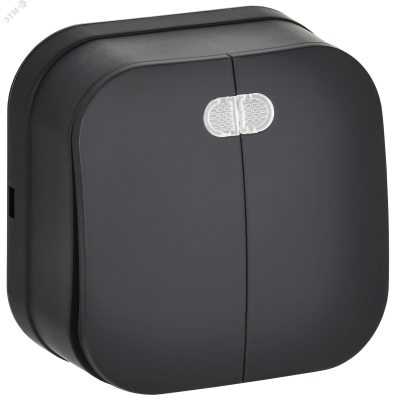 GLORY Выключатель 2-клавишный для открытой установки с индикацией 10А ВС20-2-1-ХЧм черный матовый IEK