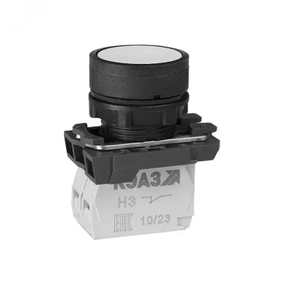Кнопка КМЕ4102м-белый-0но+2нз-цилиндр-IP40