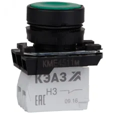 Кнопка КМЕ4120м-зеленый-2но+0нз-цилиндр-IP40