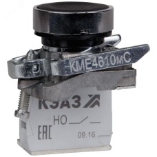 Кнопка КМЕ4511мС-черный-1но+1нз-цилиндр-IP54
