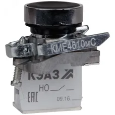 Кнопка КМЕ4111мС-черный-1но+1нз-цилиндр-IP40