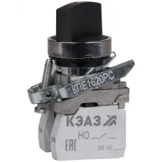 Переключатель КПЕ1510РС-черный-1но+0нз-ручка-фикс-2поз-IP54