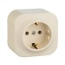Розетка 1-местная для открытой установки с заземлением без защитных шторок 16А слоновая кость QUTEO Розетка 1-местная для открытой установки с заземлением без защитных шторок 16А слоновая кость QUTEO