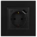 Розетка ЭРА Elegance 14-4108-05 2P+E 16A-250В со шторками с USB type-A+C 5В-3А антрацит