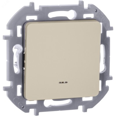 Выключатель 1-клавишный с подсветкой/индикацией 10АХ безвинтовое крепление слоновая кость INSPIRIA