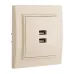 Минск Розетка USB 2-местная СП 2,1А бежевая EKF