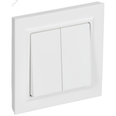 BRITE Выключатель 2-клавишный 10А в сборе ВСР10-2-0-БрАБ арктический белый IEK