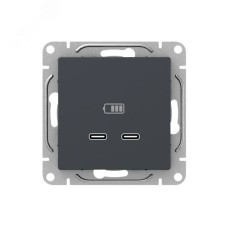 Механизм розетки USB-C - 2шт  графит Эпика EKF