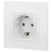 14-2101-01 ЭРА Розетка 2P+E Schuko, 16A-250В, IP20, Эра Elegance, белый (10/100/2800)